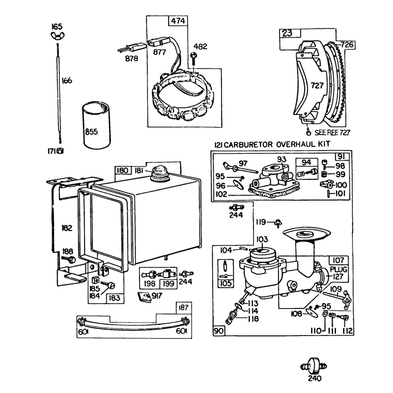 Engine Briggs & Stratton Model No. 252416-0677-01