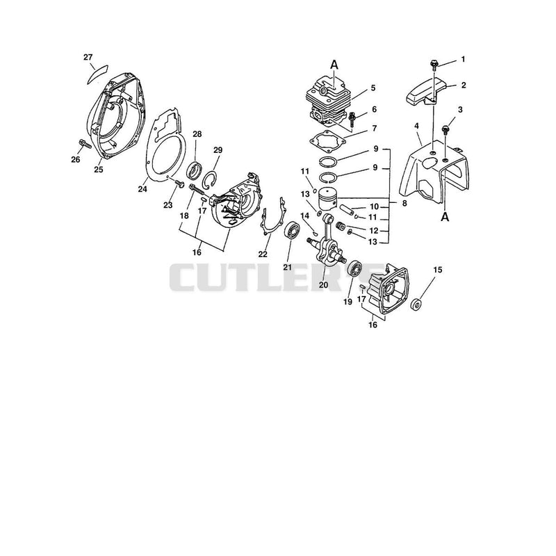 ENGINE, EXTERNAL/INTERNAL, CRANKCASE, FAN HOUSING, COVER