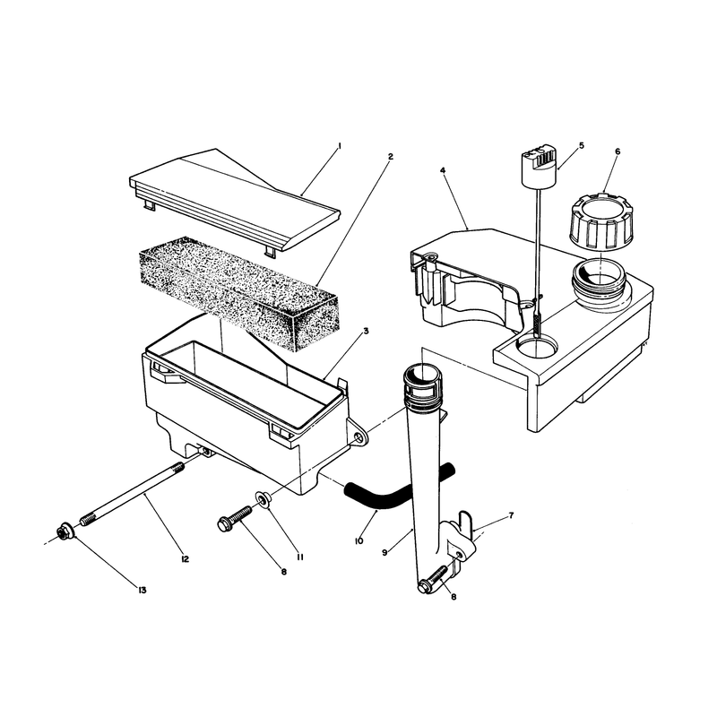 Air Cleaner & Fuel Tank Assembly (engine Model No. Vmj8)