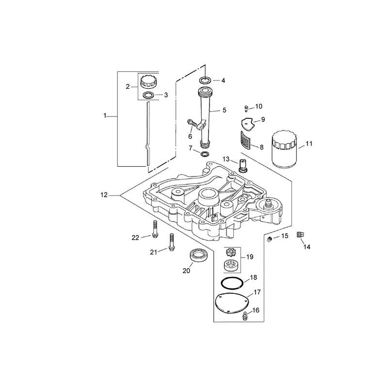 Oil Pan and Lubrication Assembly Kohler CV13T-21540