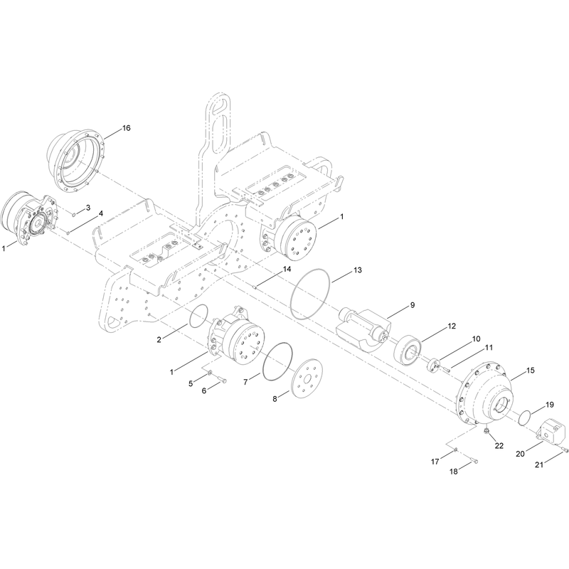 Wheel Motor and Counter Balance Weight Assembly
