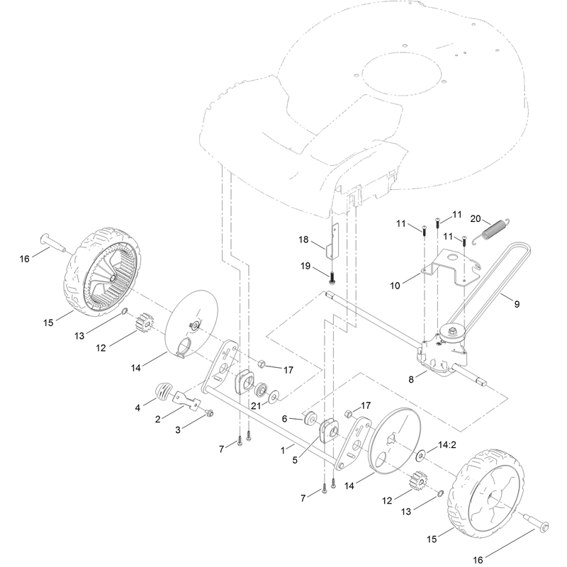 Front Wheel and Height of Cut Assembly