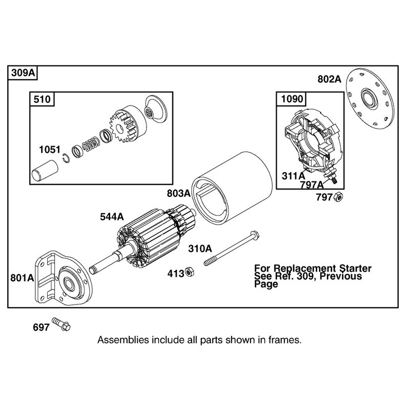 Replacement Starter Motor Assembly