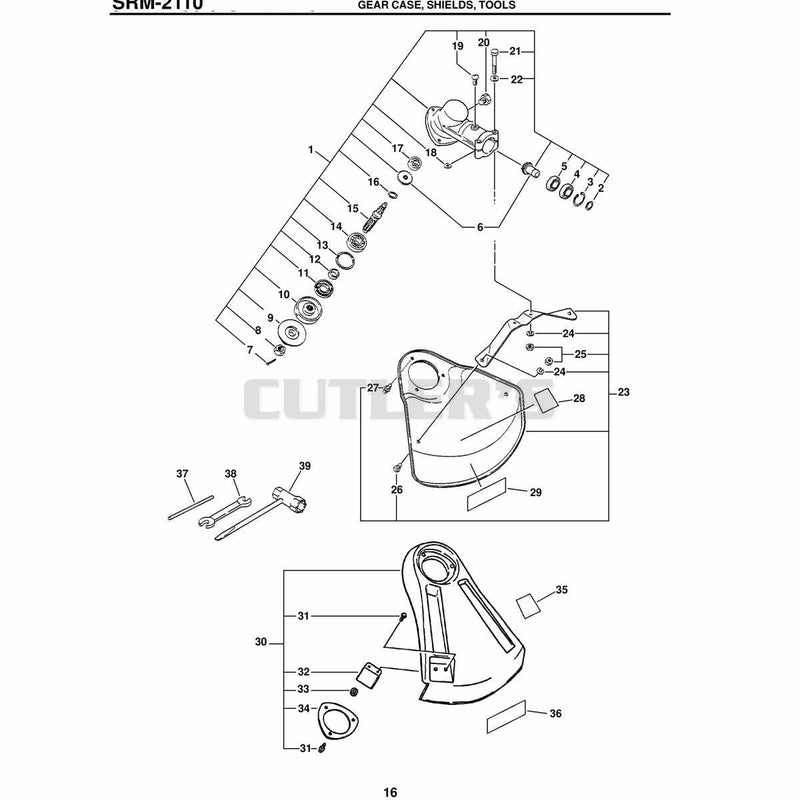 Srm-2110 Gear Case, Shields, Tools