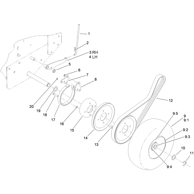 Brake Wheel Pulley and Wheel Assembly