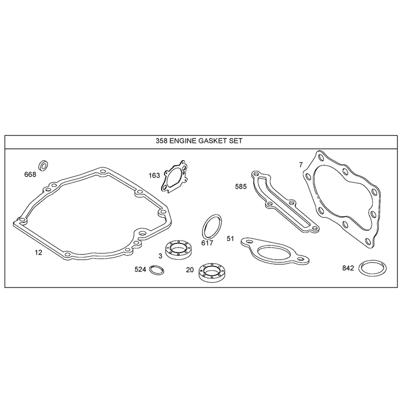 358 Engine Gasket Set Assembly Briggs and Stratton 125K02-0194-E1