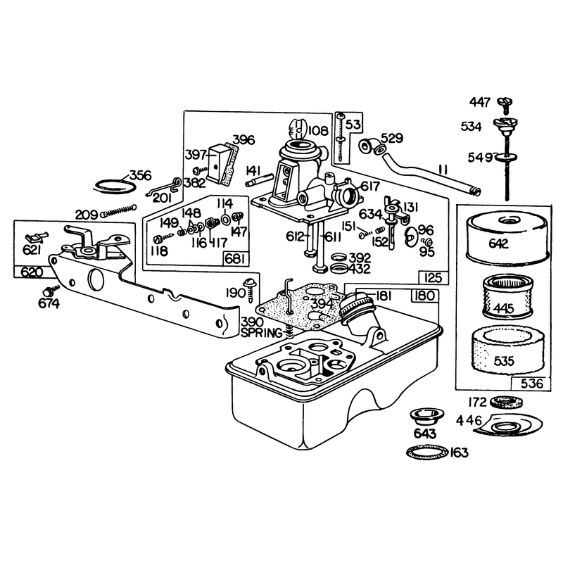 Carburetor Assembly Model No 110908-0380-03