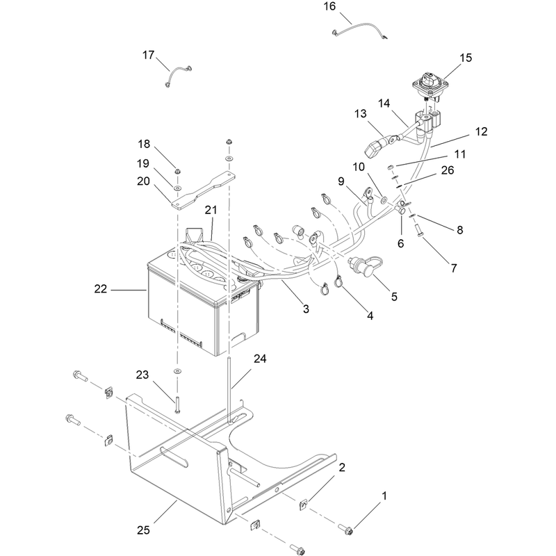 Battery and Cable Assembly