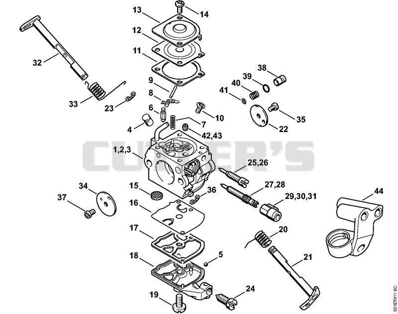 Carburetor C1Q­S91, -S92, -S107, C1Q-100338, 1123/36