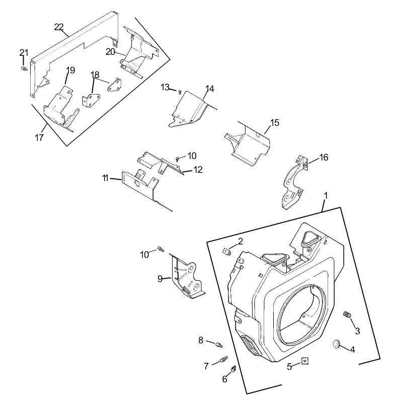Blower Housing and Baffles Assembly Kohler Engine CH20QS-64678