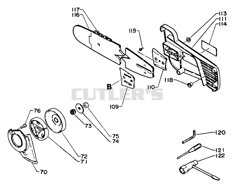 Clutch, Cutting Attachment, Tools