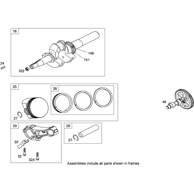 Crankshaft Assembly Briggs and Stratton 126302-0321-B8