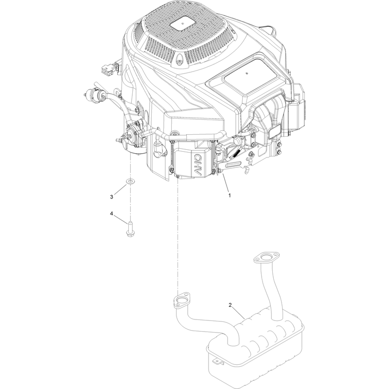 Engine and Muffler Assembly
