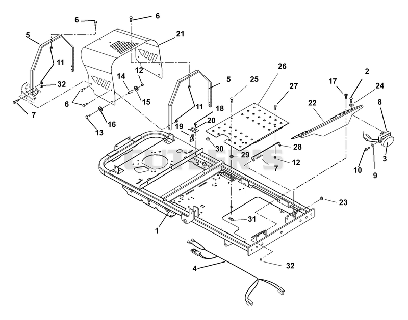 Frame, Hood And Footrest