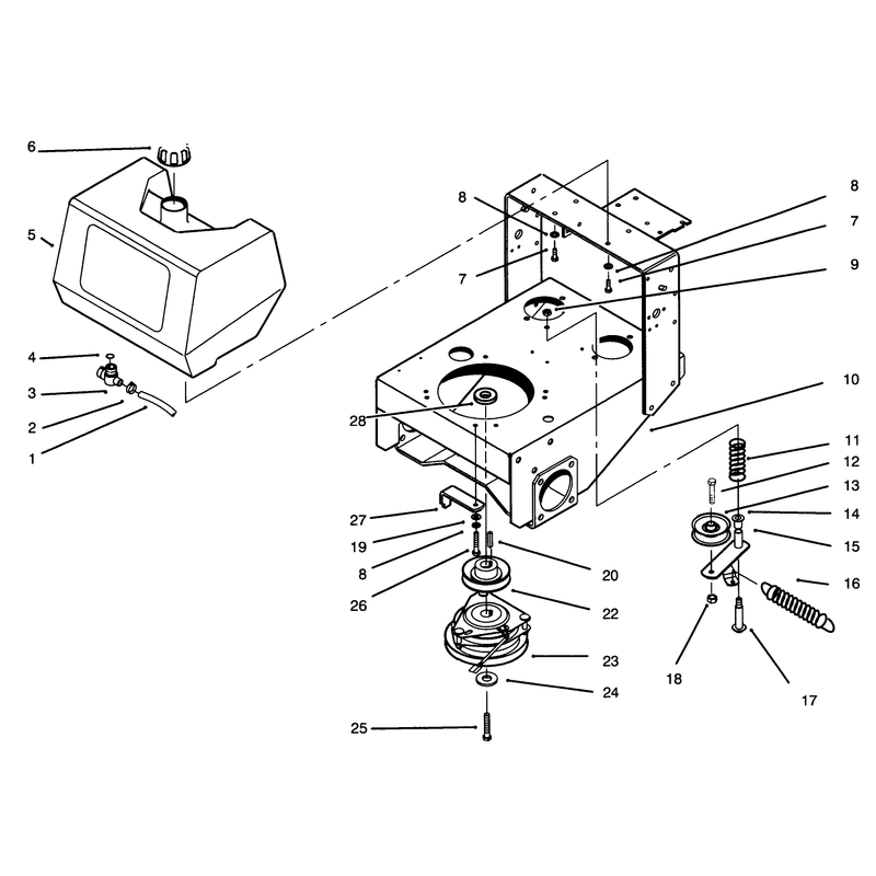 Fuel Tank Clutch and Idler Assembly