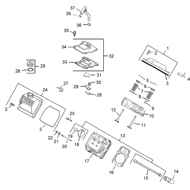 Head Valve Breather Assembly Kohler CH740-0054