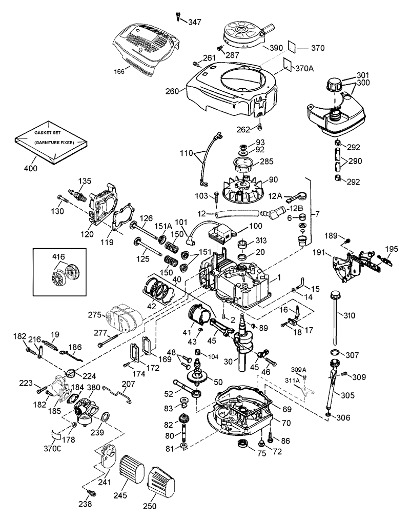 Engine Assembly Tecumseh Lv195ea 362003B