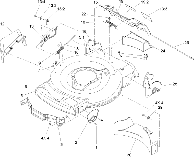 Deck Side Chute and Rear Door Assembly