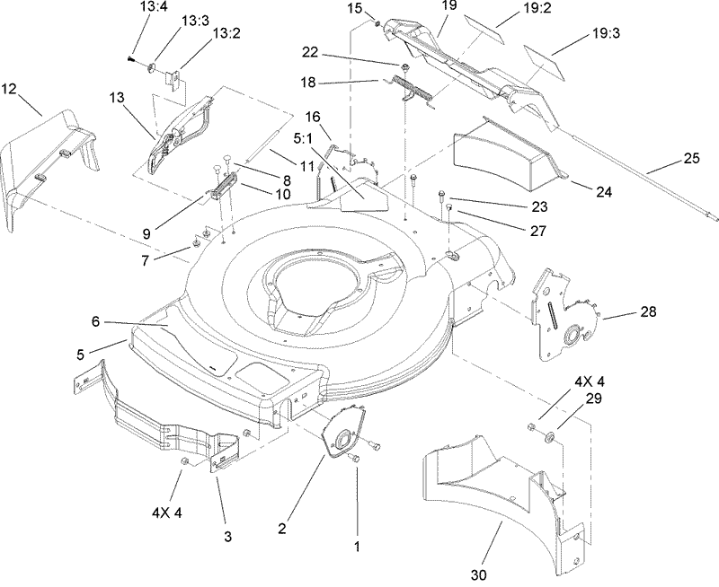 Deck Side Chute and Rear Door Assembly