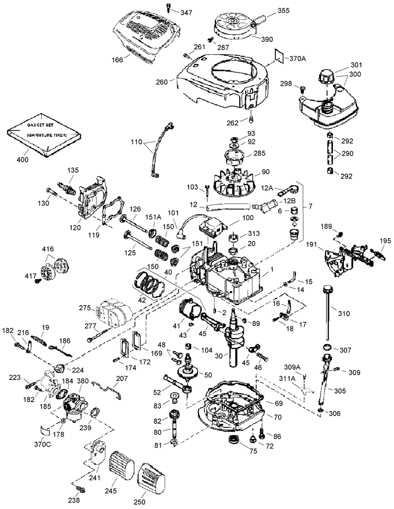 Engine Assembly No 1 Tecumseh LV195EA 362003B