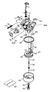 Carburetor No 640303 Tecumseh LEV120-361541B