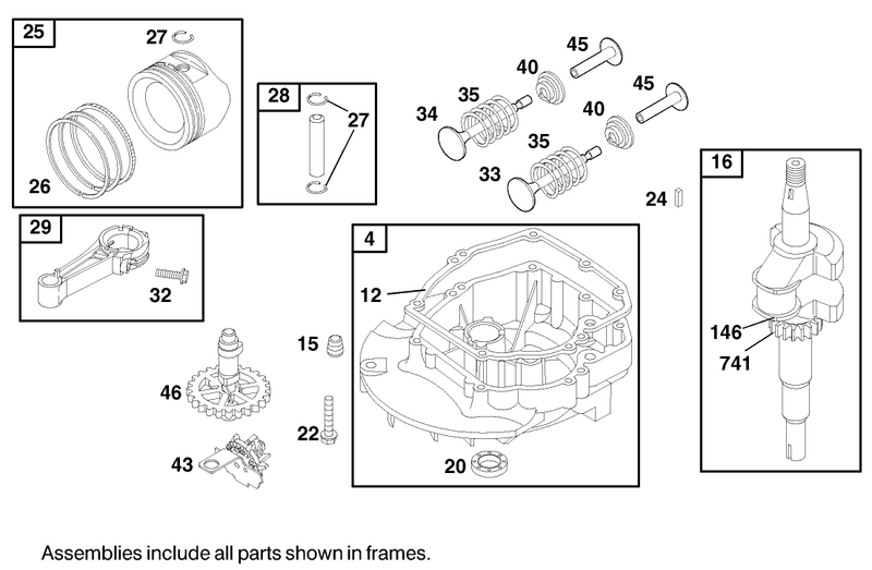 Crankshaft and Piston Assembly Engine Briggs and Stratton Model 12h802 1767 E1