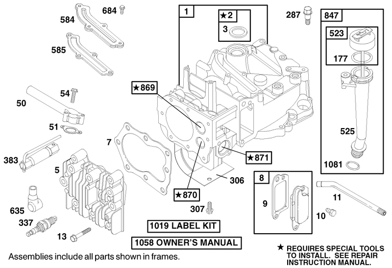 Cylinder Assembly Engine Briggs and Stratton Model 12h802 1767 E1