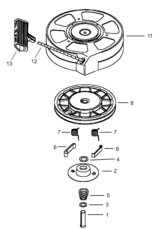 Recoil Starter Assembly No 590702 Optional Tecumseh Model LEV120361560B