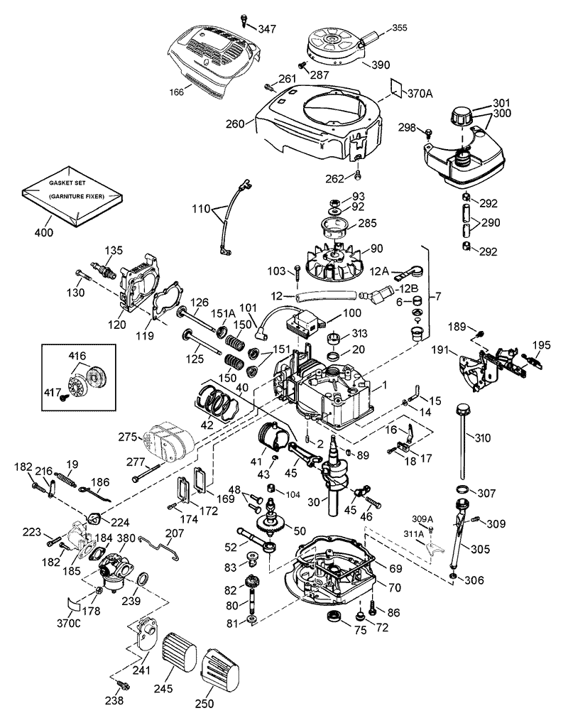 Engine Assembly Tecumseh Model No LEV120 362003A