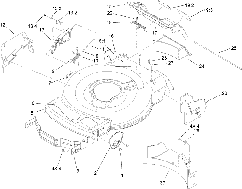 Deck Side Chute and Rear Door Assembly