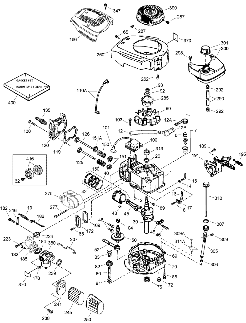 Engine Assembly No 1 Tecumseh LV195EA 362003D