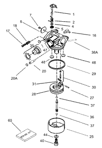 Carburetor Assembly No 640303 Tecumseh LEV120-362003A