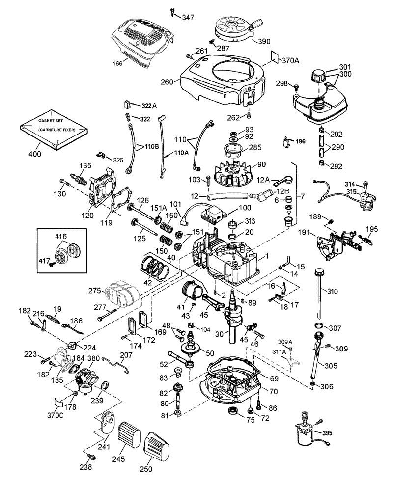 Engine Assembly Tecumseh LEV120 361542B