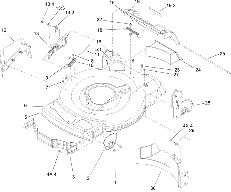 Deck Side Chute and Rear Door Assembly