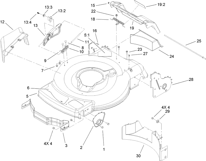 Deck Side Chute and Rear Door Assembly
