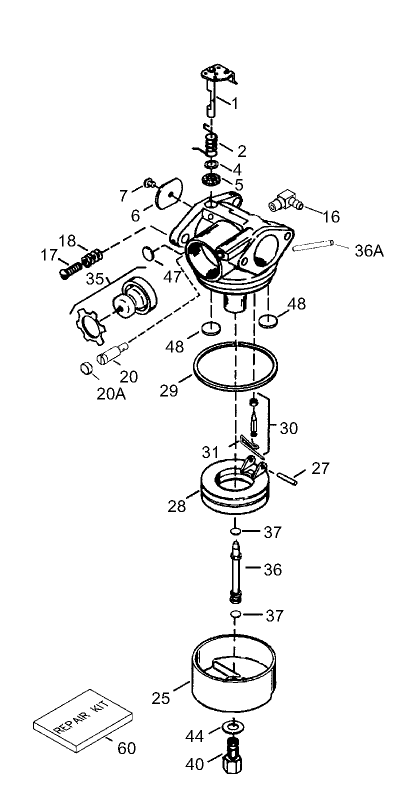 Carburetor Assembly No 640303 Tecumseh Mode LEV120 361560B