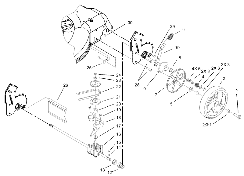 Rear Axle and Transmission Assembly