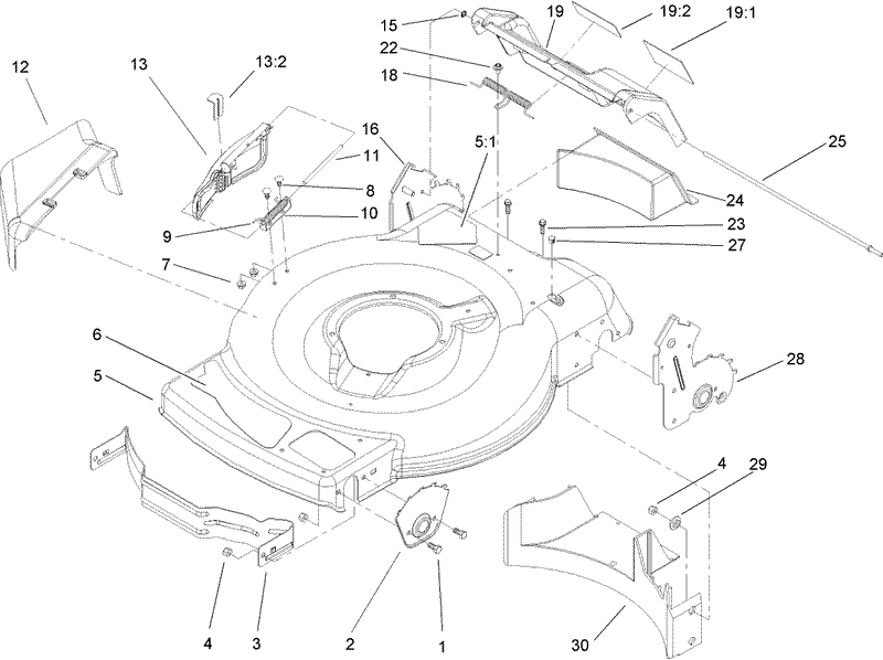 Deck Side Chute and Rear Door Assembly