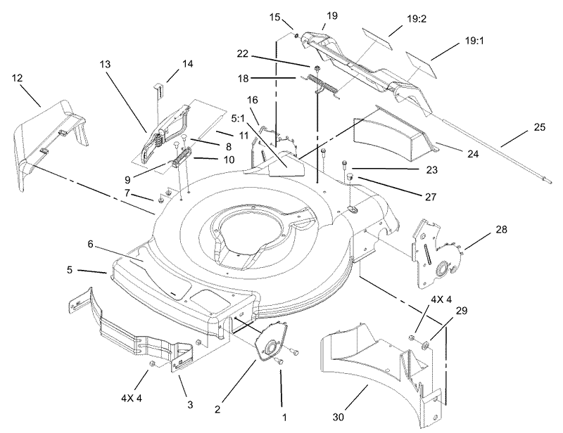 Deck Side Chute and Rear Door Assembly