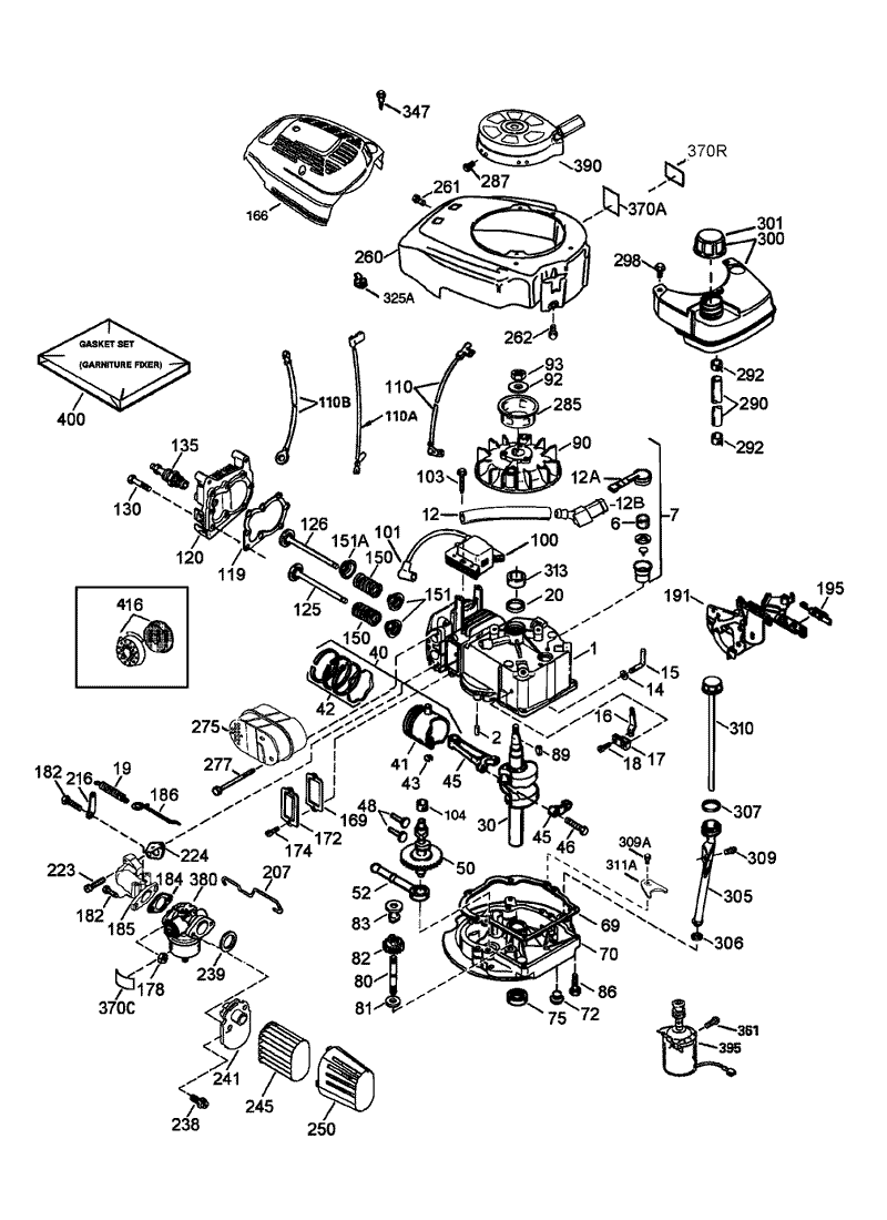 Engine Assembly No 1 Tecumseh No LEV120 362004A