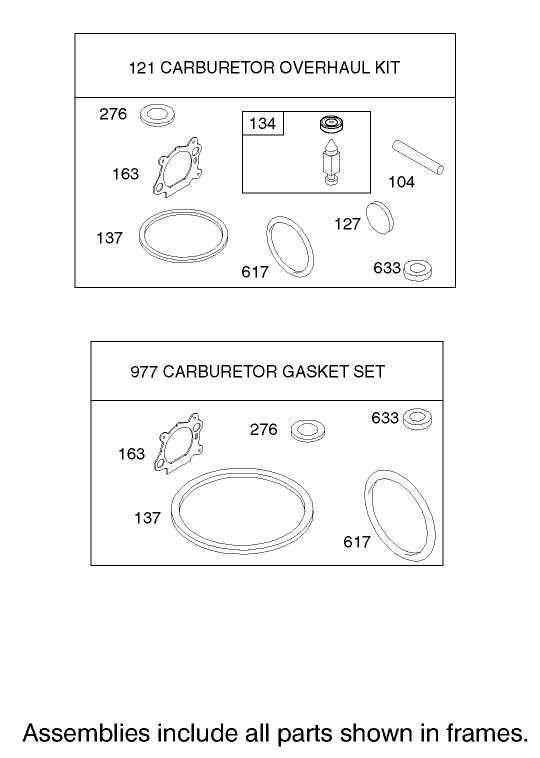 Carburetor Overhaul Kit Assembly Engine Briggs and Stratton Model 123K02 0114 E1