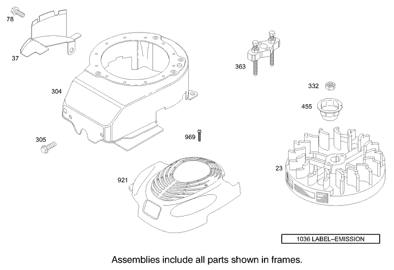 Blower Housing Assembly Engine Briggs and Stratton Model 123K02 0114 E1