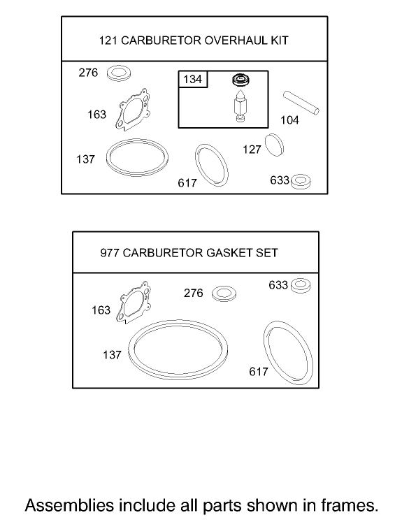 Carburetor Overhaul Kit Assembly Engine Briggs and Stratton Model 123K02 0114 E1