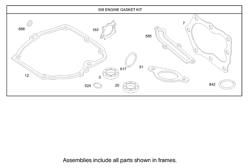Gasket Assembly Briggs and Stratton Model 123K02 0114 E1