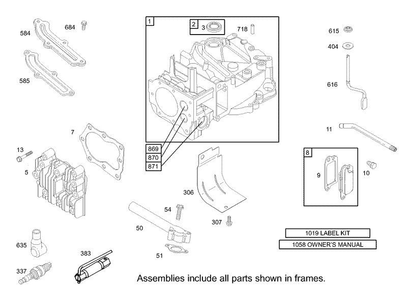 Cylinder Assembly Briggs and Stratton Model 123K02 0114 E1