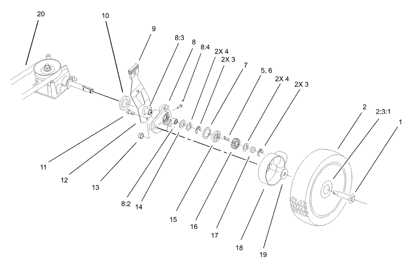 Gear Case and Wheel Assembly
