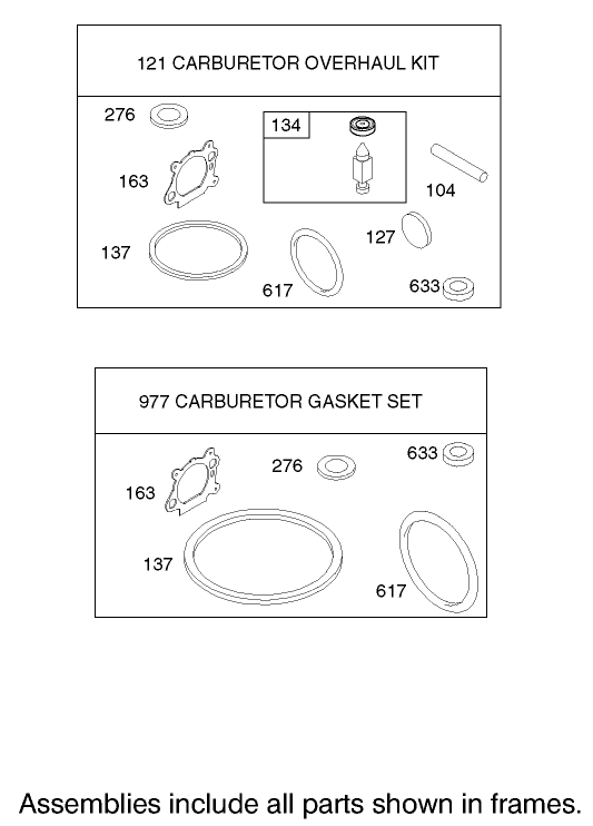 Carburetor Overhaul Kit Assembly Engine Briggs and Stratton Model 123K02 0114 E1