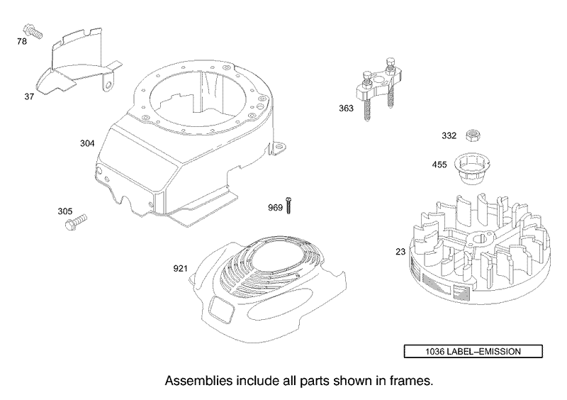 Blower Housing Assembly Briggs and Stratton Model 123K02 0114 E1
