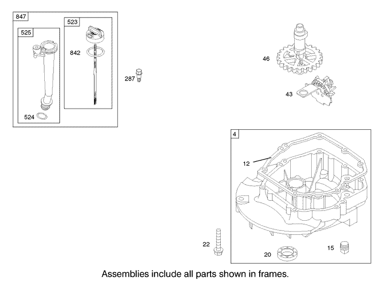 Crankcase Assembly Engine Briggs and Stratton Model 122602 0111 E1