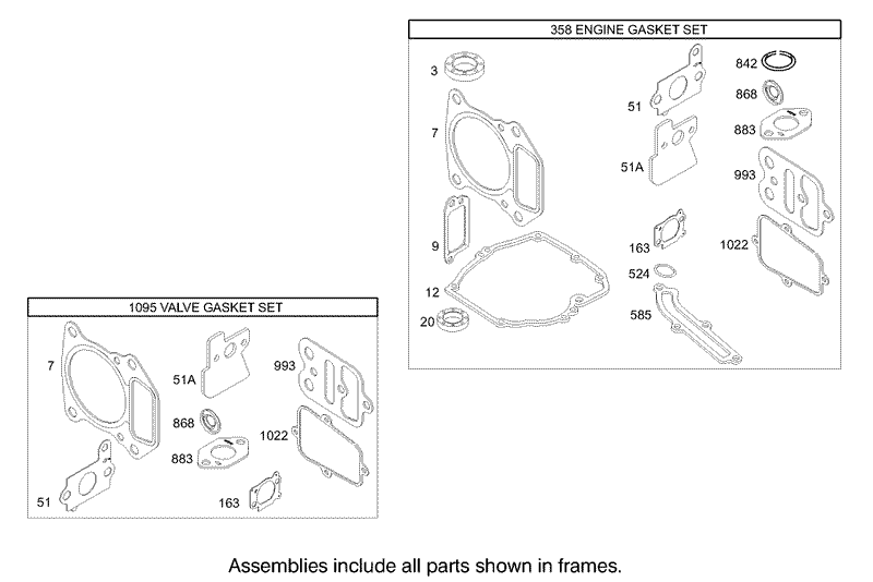 Gasket Assembly Briggs and Stratton Model 122602 0111 E1
